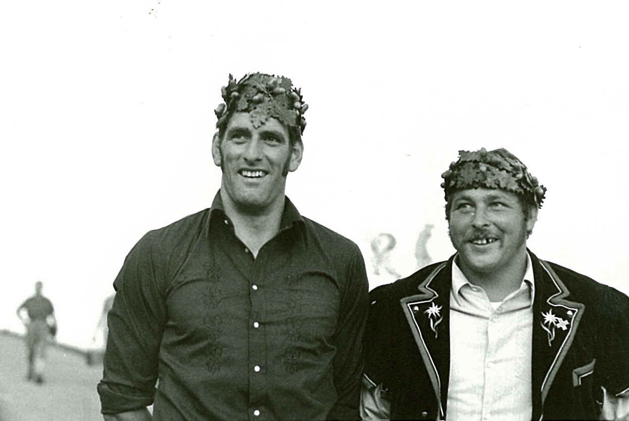 1973 Festsieger Rigi mit Schwingerkönig D. Roschi